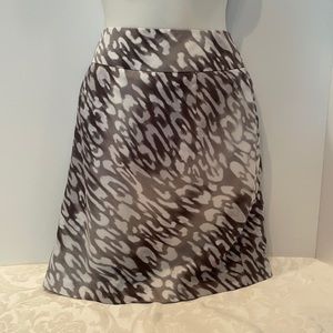 Anne Klein Mini Pencil Silver Grey Leopard Print Skirt